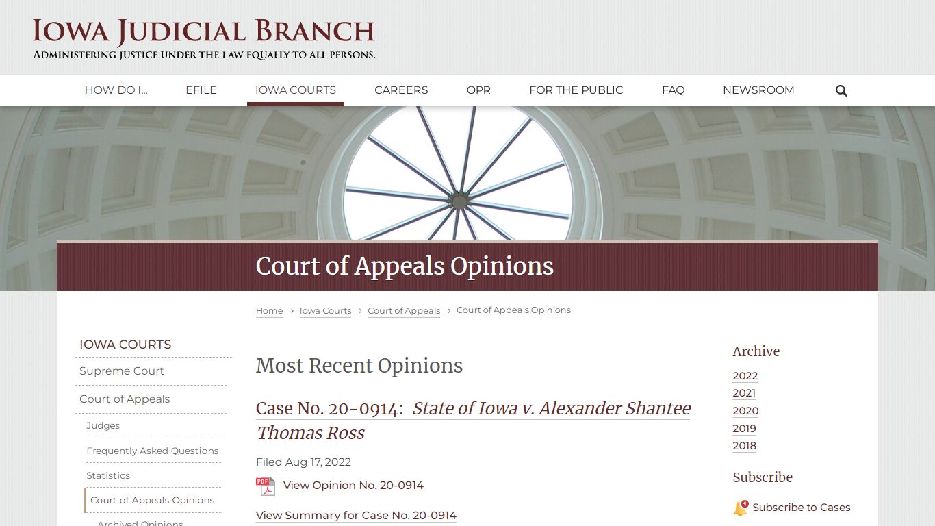 Court of Appeals Court Opinions | Iowa Judicial Branch